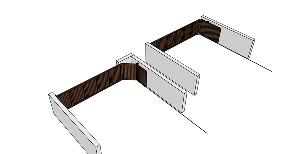 corner sliding gate